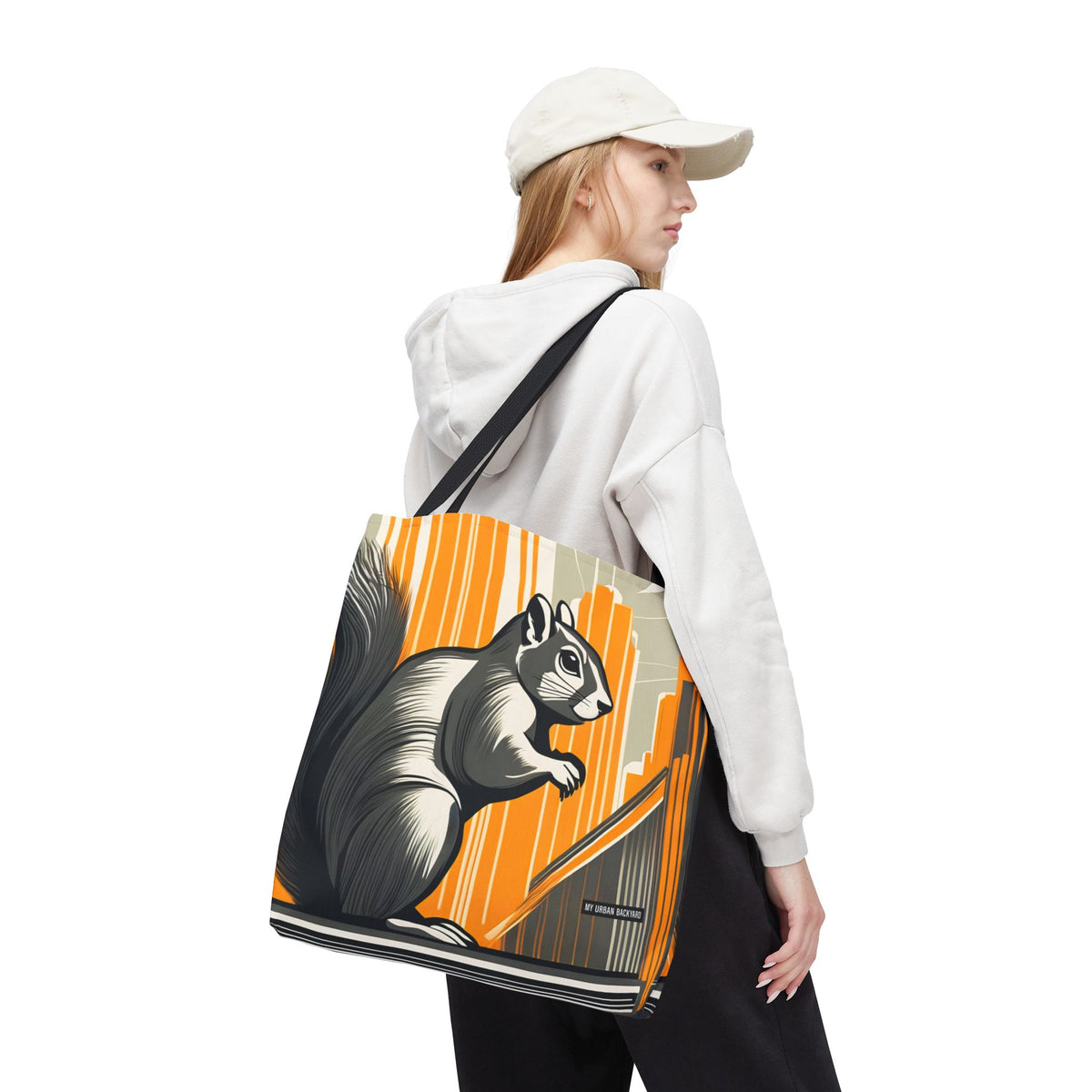 Art Deco Squirrel, Everyday Tote Bag w Cotton Handles