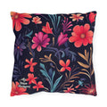 Night Blooming Wildflowers, Blue accent color, Throw Pillow