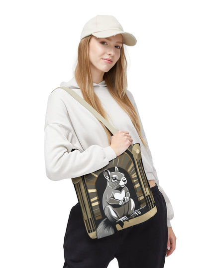 Art Deco Squirrel, Tote Bag with Cotton Handles For Everyday Use, 3 Sizes