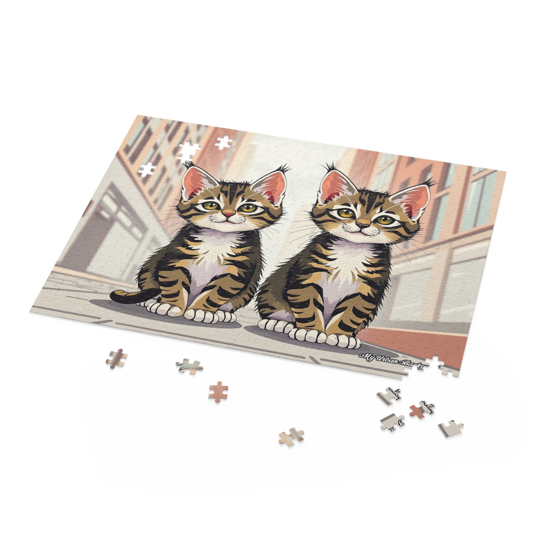Cute Tabby Kittens Jigsaw Puzzle - Fun Family Activity, Perfect Gift for Cat Lovers, (120, 252, or 500-Piece)