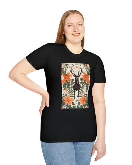 Winter Stag, Soft 100% Cotton T-Shirt, Unisex, Short Sleeve, Classic Fit
