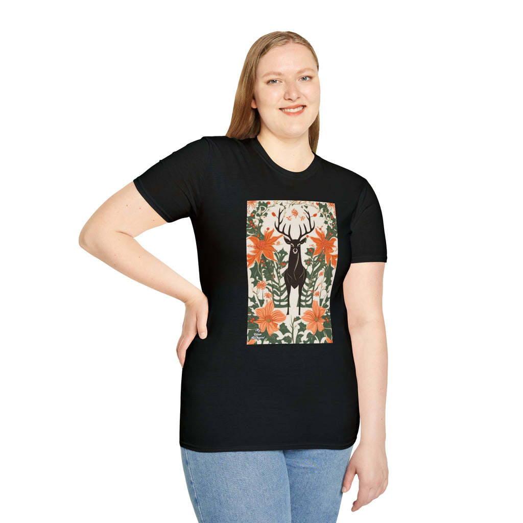 Winter Stag, Soft 100% Cotton T-Shirt, Unisex, Short Sleeve, Classic Fit