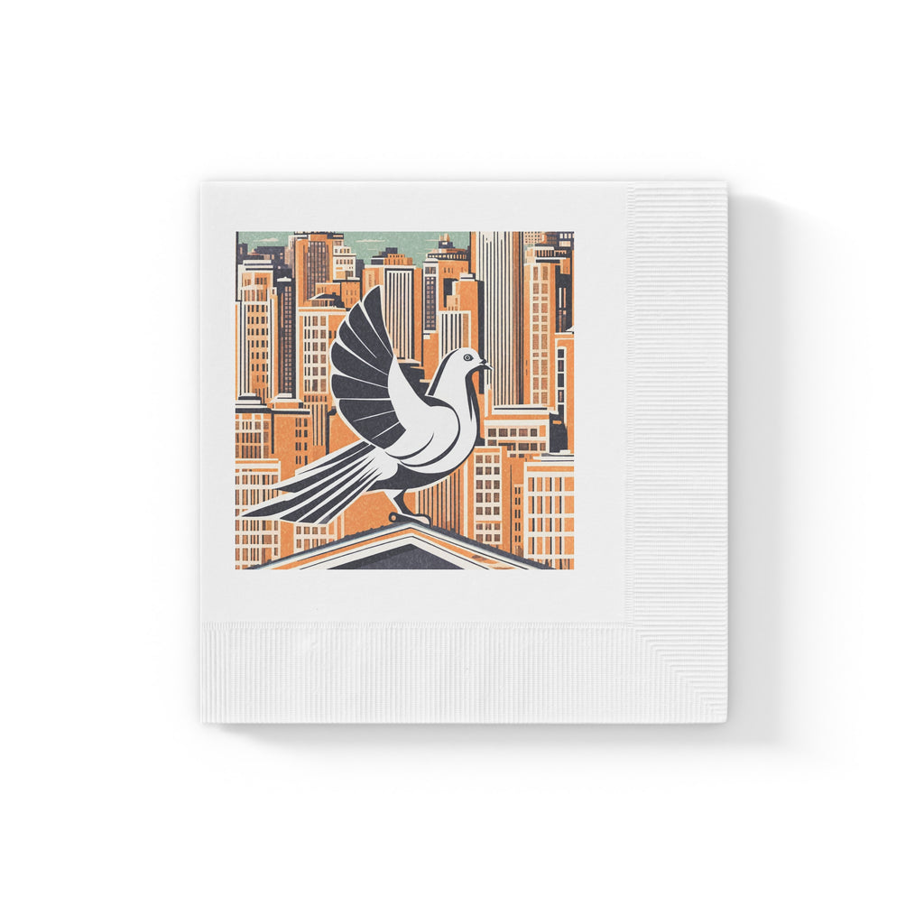 City Bird on Rooftop Napkins