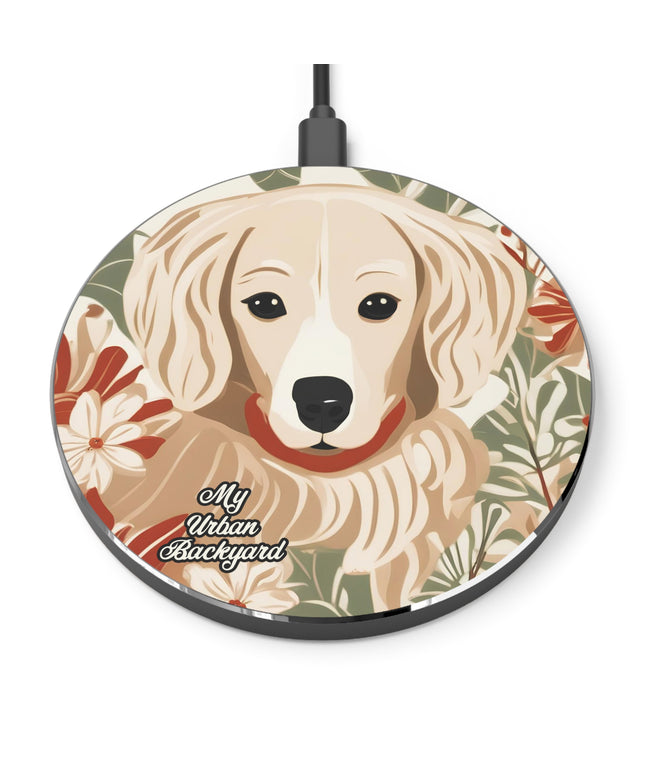 Puppy with Red Collar, 10W Wireless Charger for iPhone, Android, Earbuds