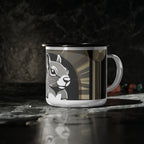 Art Deco Squirrel, Enamel Camping Mug