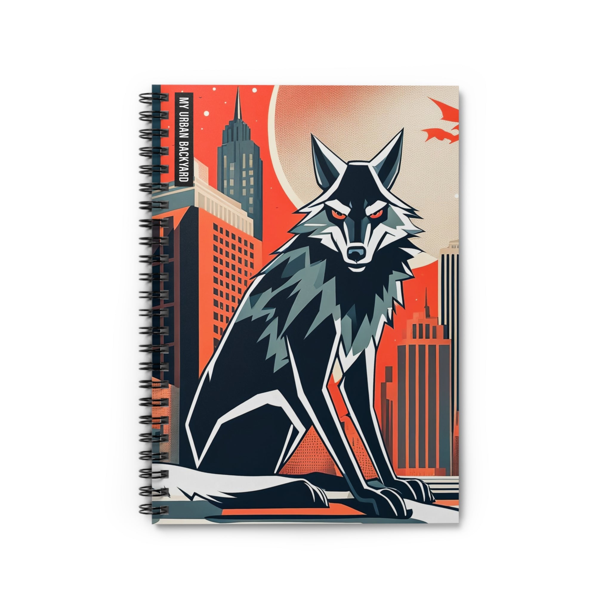 Urban Wolf Spiral Notebook - Unique Design for Writers, Artists, and Students, Perfect for Note Taking, Journaling, and Gift Giving