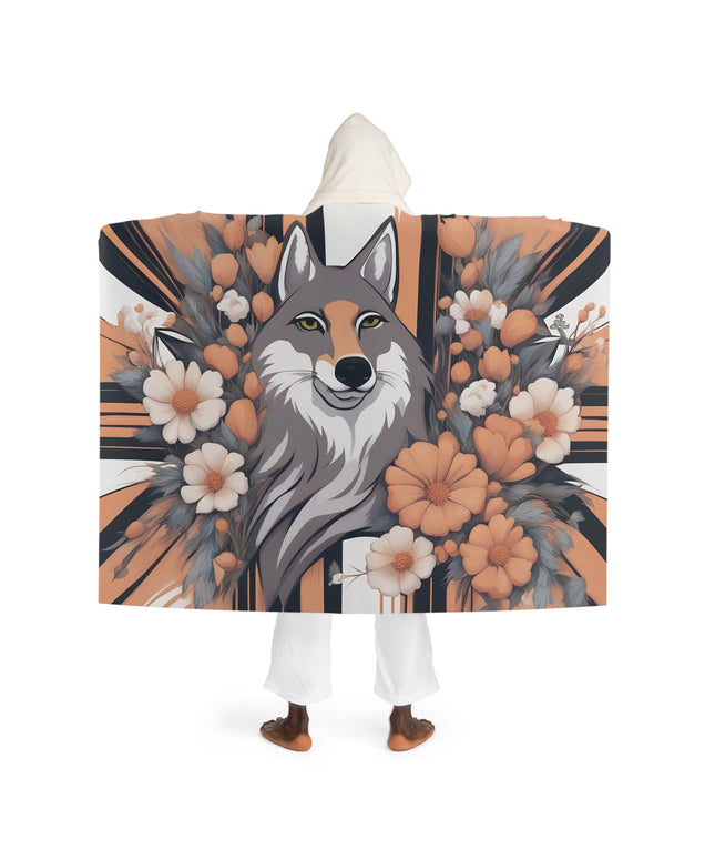 Urban Coyote, Cozy Hooded Sherpa Fleece Blanket