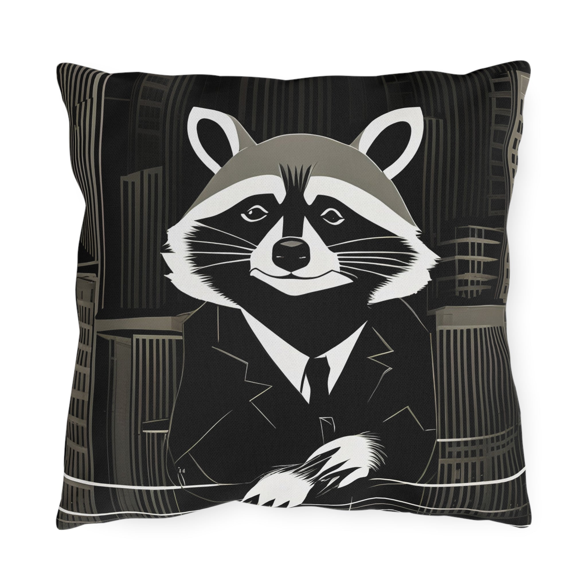 Oliver Nighteyes, Raccoon Throw Pillow