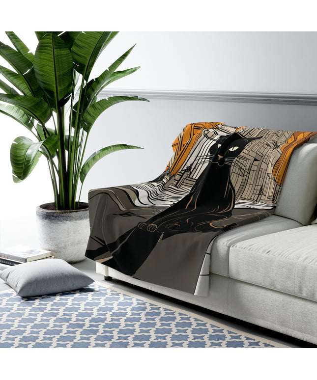Lucian Purrcrest, Cat Sherpa Fleece Blanket for Cozy Warmth, 50"x60"