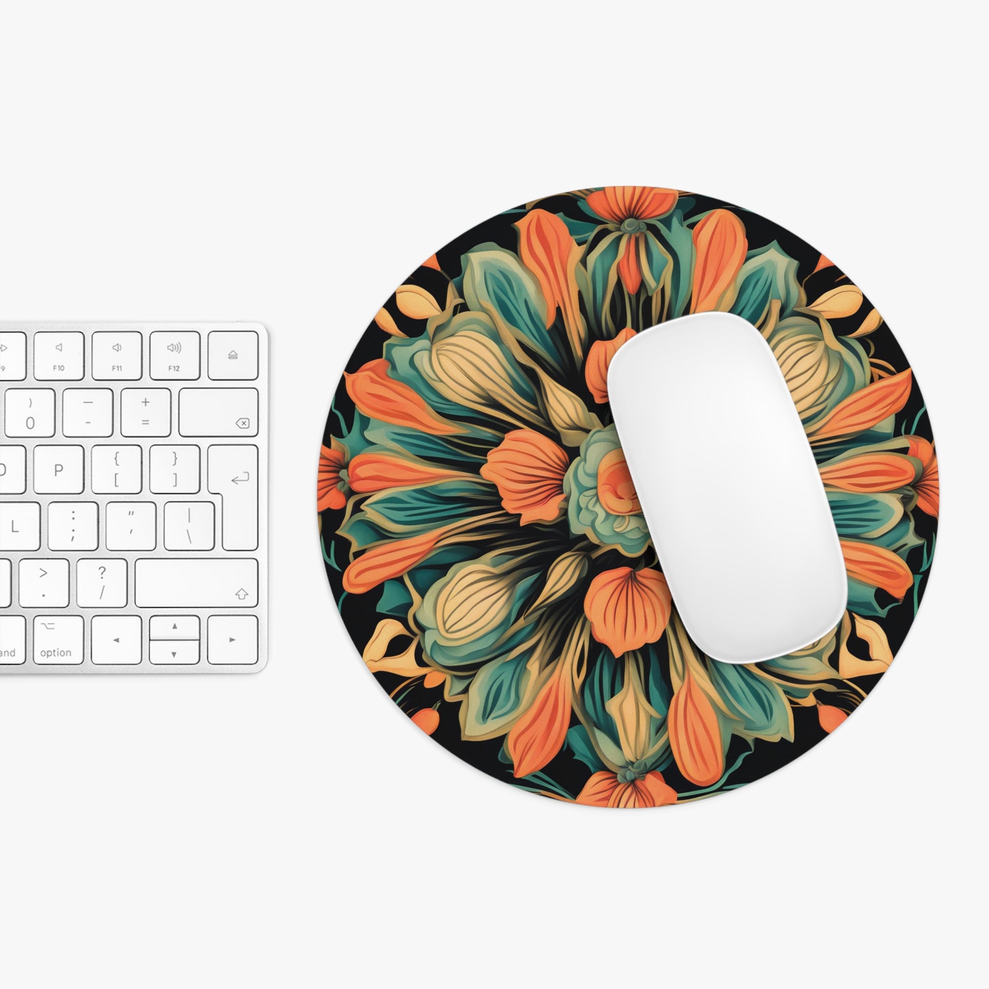 Vibrant Floral Mouse Pad, Colorful Office Decor, Gift for Home Office, Bohemian Desk Accessory