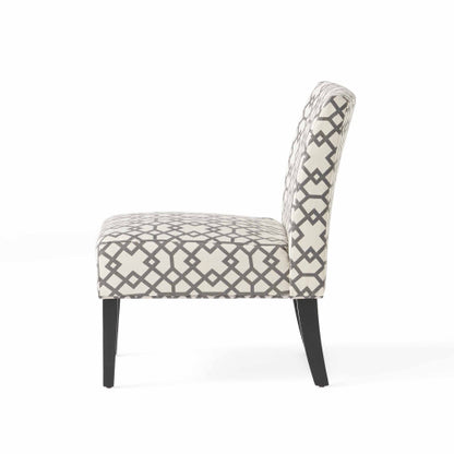 Modern Elegance, A Stylish Accent Chair for Any Room, Grey+Ivory