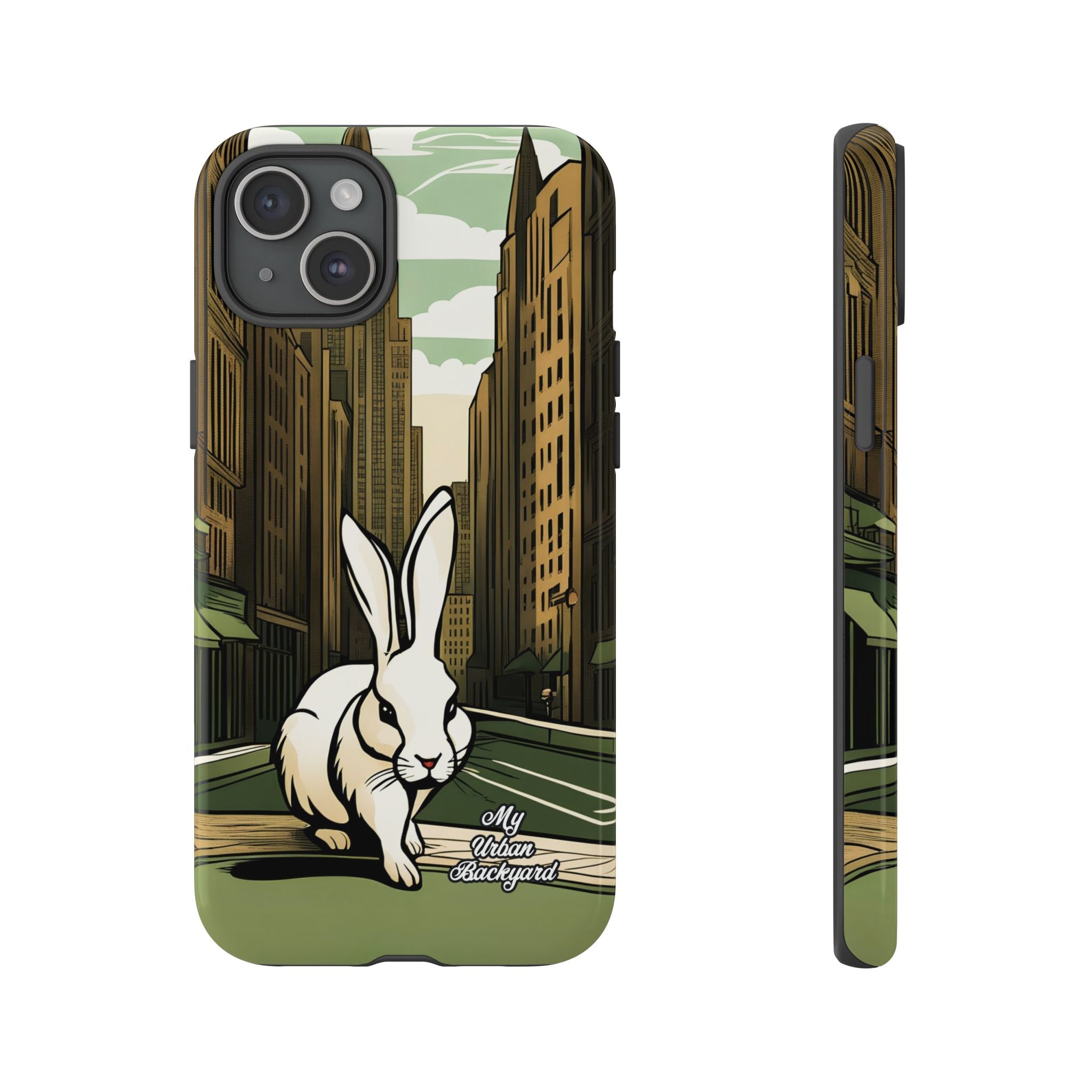 White Rabbit on a City Street, Cell Phone Case - Apple, Samsung, Google Pixel