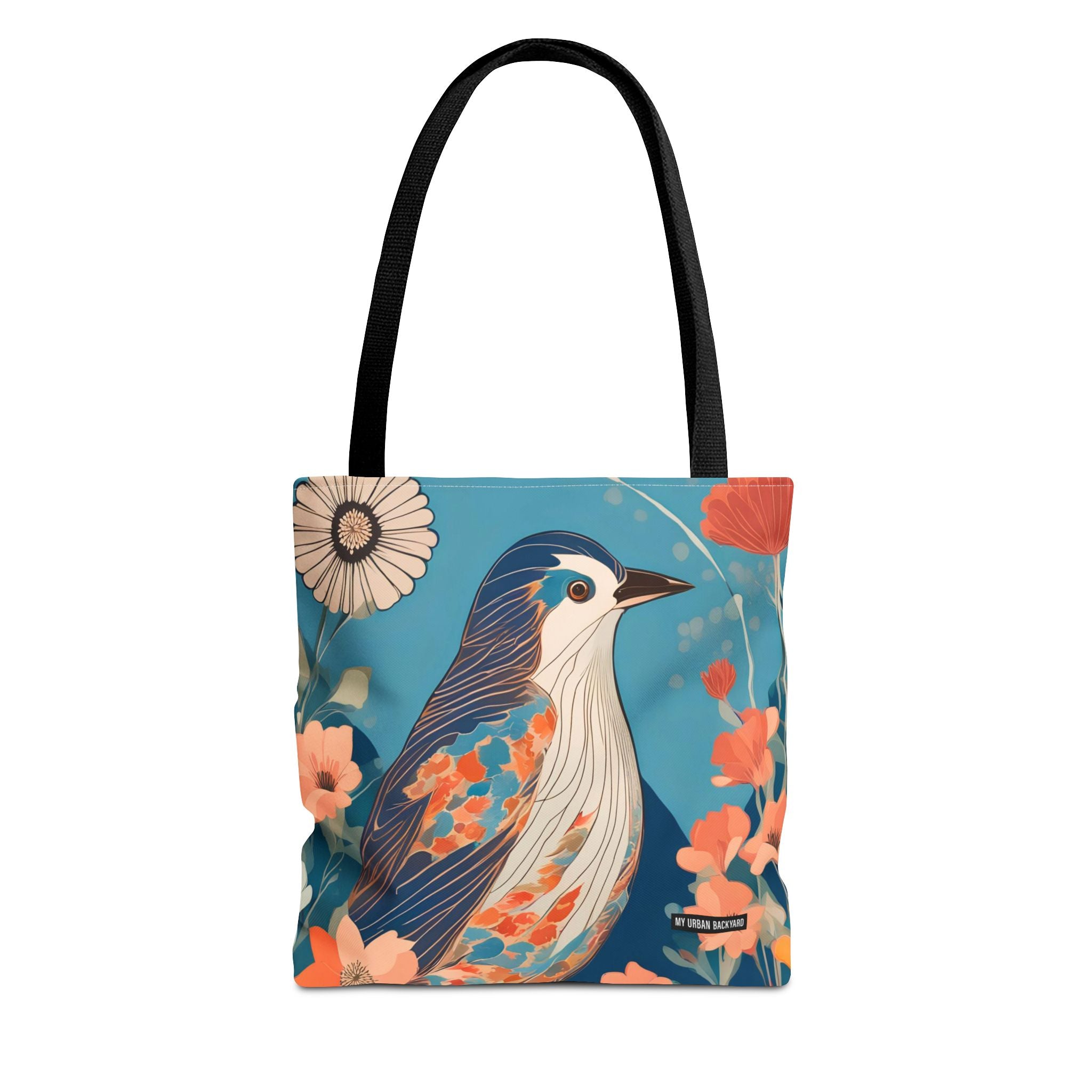 Colorful Bird, Everyday Tote Bag w Cotton Handles