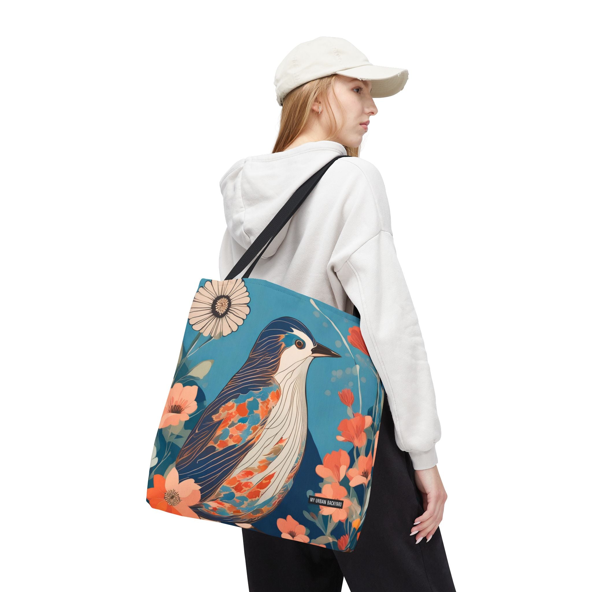 Colorful Bird, Everyday Tote Bag w Cotton Handles