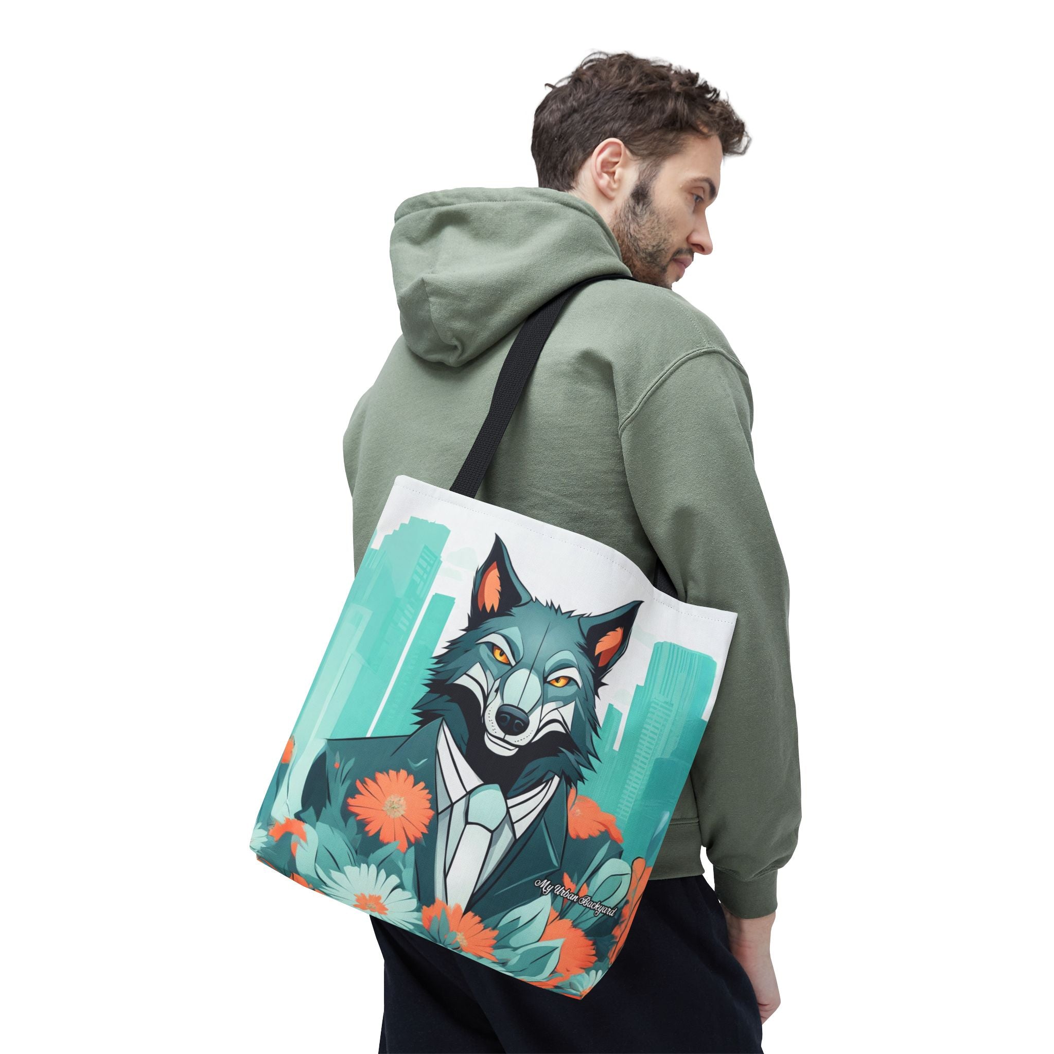 Vincent Blueclaw, Wolf Tote Bag with Cotton Handles For Everyday Use, 3 Sizes