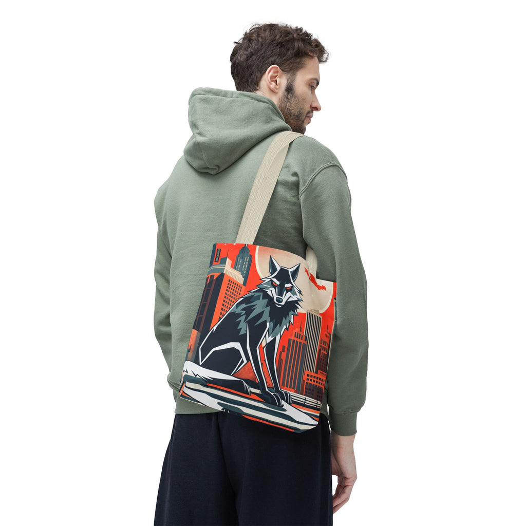City Wolf Tote Bag, Tote with Cotton Handles For Everyday Use, 3 Sizes