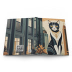 Art Deco City Cat Hardcover Journal (Lined)