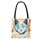 Leo Bluemane Floral Cat Tote Bag