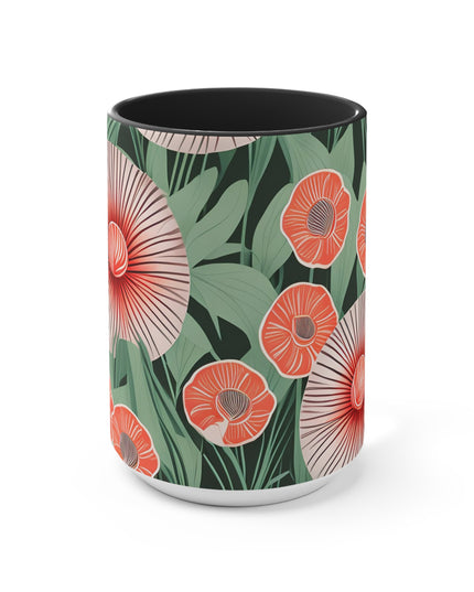 Art Deco Flowers, Ceramic Mug - Perfect for Coffee, Tea, and More!