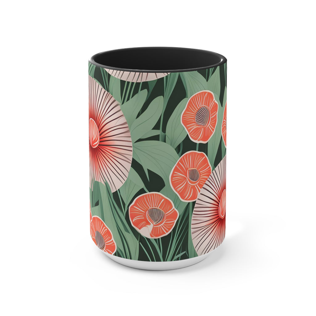 Art Deco Flowers, Ceramic Mug - Perfect for Coffee, Tea, and More!