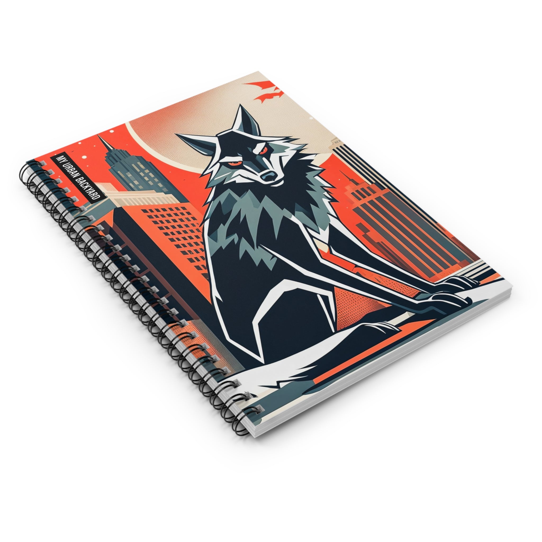 Urban Wolf Spiral Notebook - Unique Design for Writers, Artists, and Students, Perfect for Note Taking, Journaling, and Gift Giving