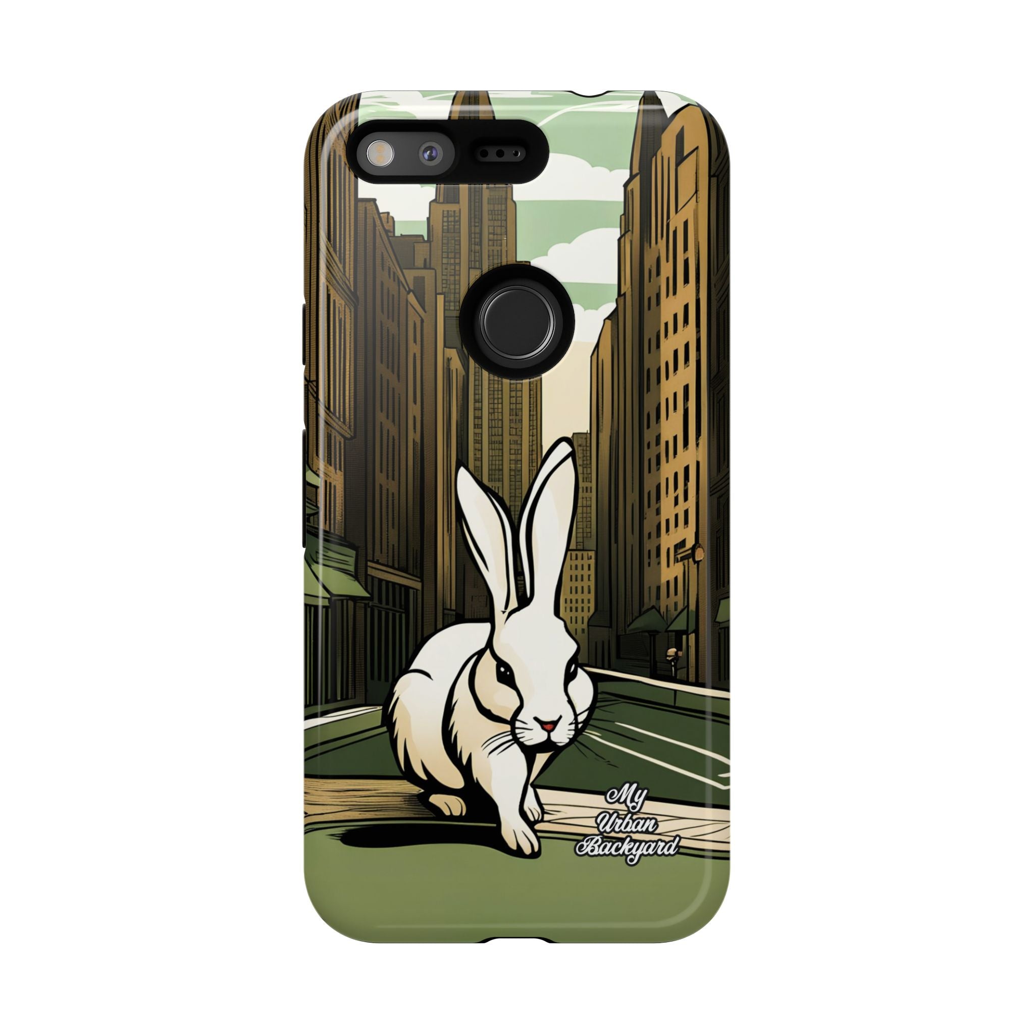 White Rabbit on a City Street, Cell Phone Case - Apple, Samsung, Google Pixel