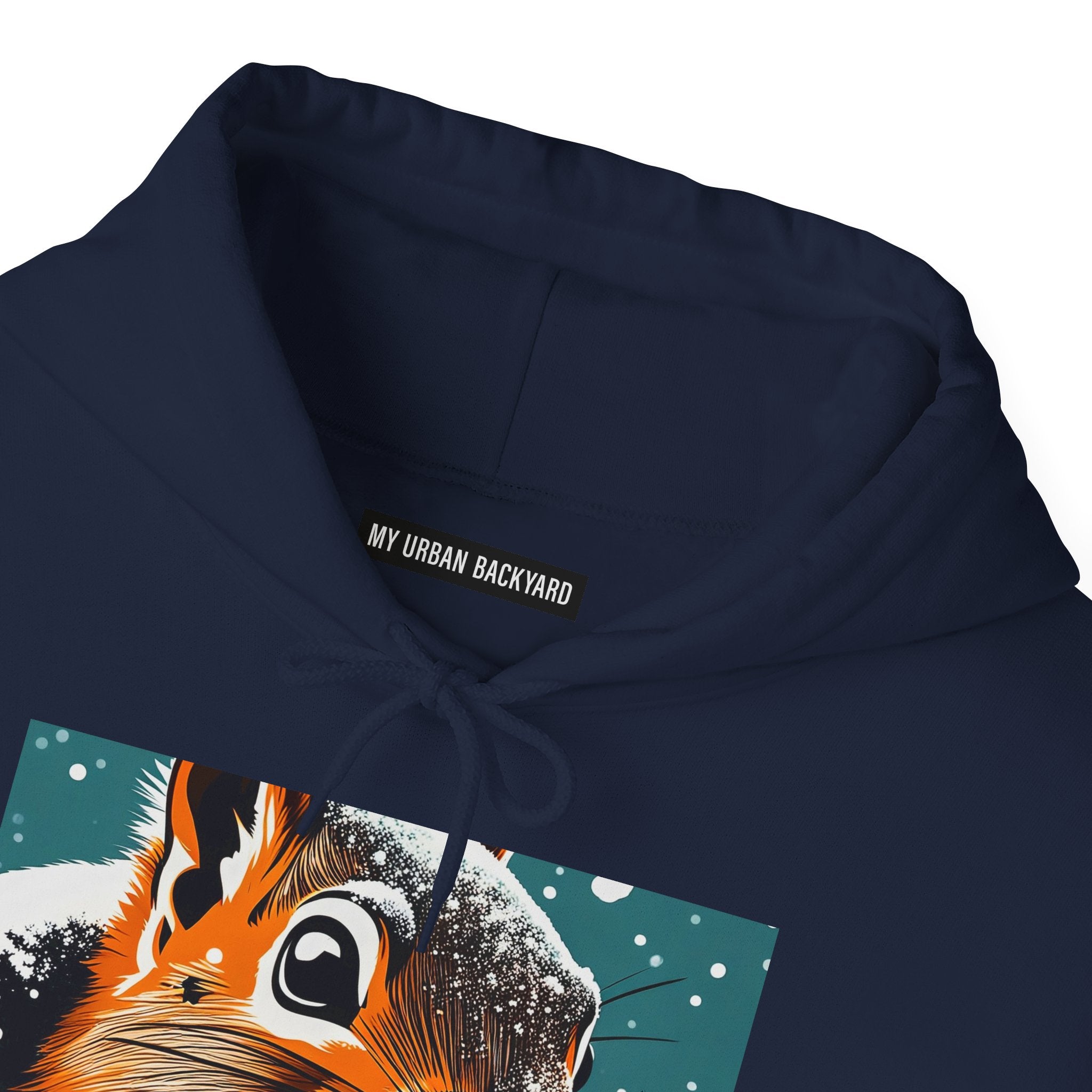 Winter Squirrel, Unisex Hoodie w Front Pocket