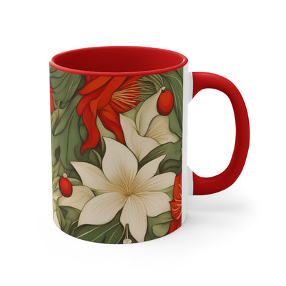 Christmas Flowers, Ceramic Mug - Perfect for Coffee, Tea, and More!