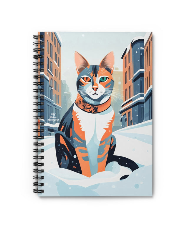 Claws Pawson, Cat Spiral Notebook Writing Journal - 118 Ruled Pages