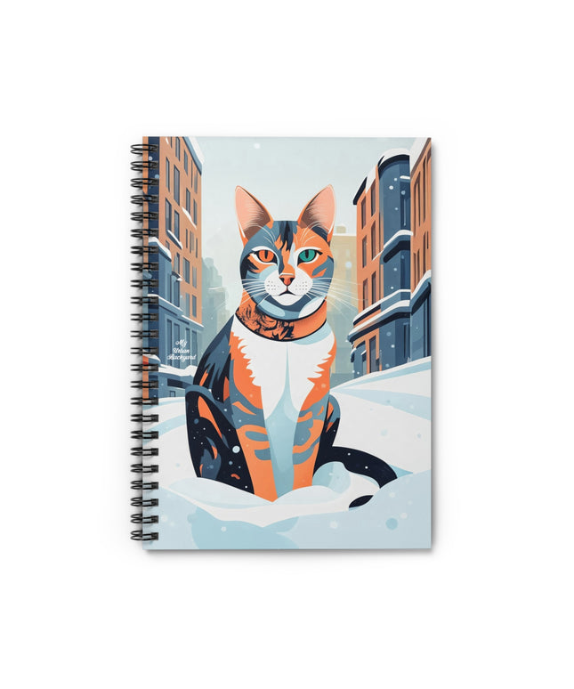Claws Pawson, Cat Spiral Notebook Writing Journal - 118 Ruled Pages