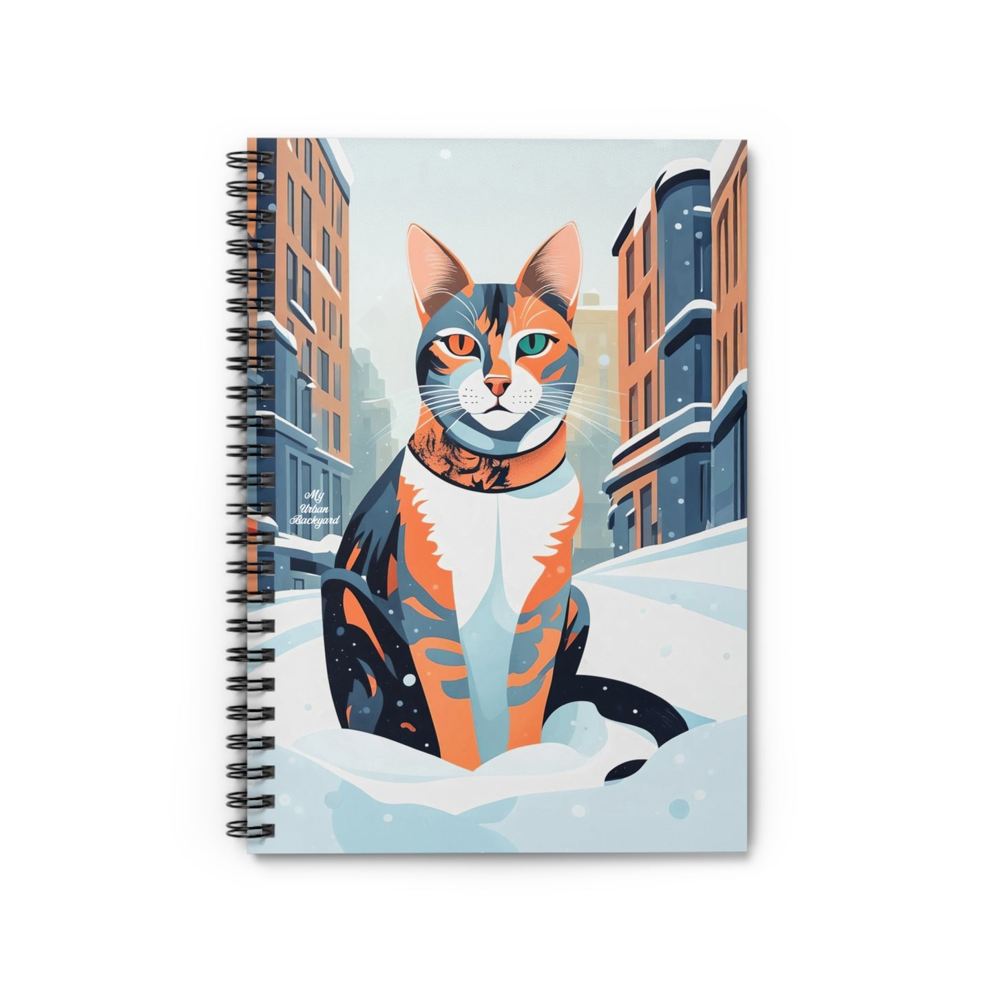 Claws Pawson, Cat Spiral Notebook Writing Journal - 118 Ruled Pages