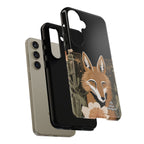 Art Deco Coyote with Flower, Cell Phone Case - Apple, Samsung, Google Pixel