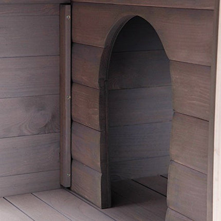 Petsfit Outdoor Wooden Dog House for Small Dogs, Light Grey, Small/33.6" L x 24.7" W x 23" H