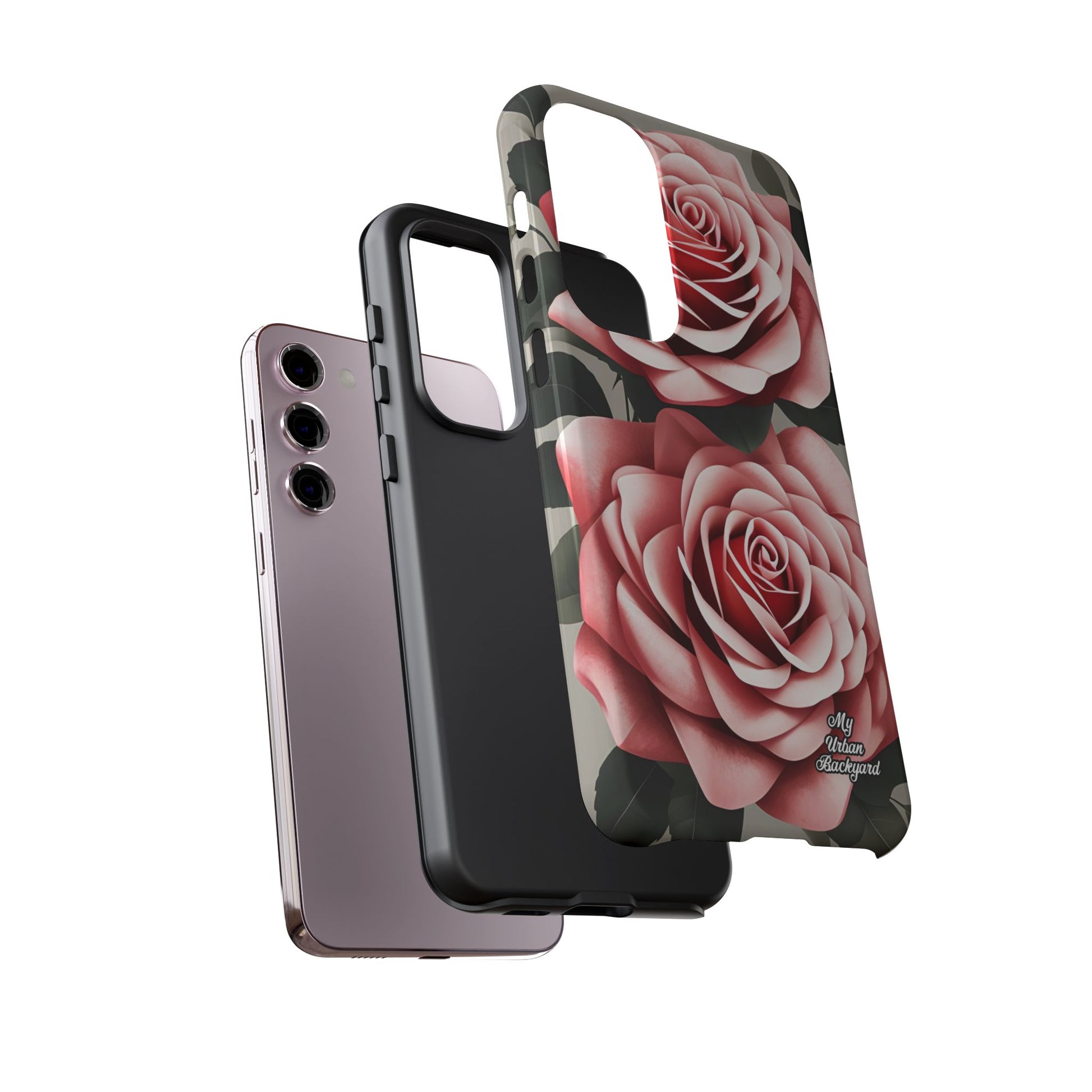 Pink Rose Flowers, Cell Phone Case - Apple, Samsung or Google Pixel
