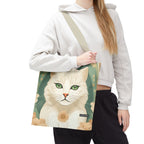 Blanca Purrington, Cat Tote Bag w Cotton Handles
