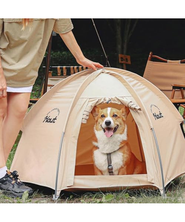 HOUT Pet Tent with Dual Windows, Waterproof, Breathable Washable Cat-Dog Tent for Indoor and Outdoor, 2 Types (Beige, Type_A)