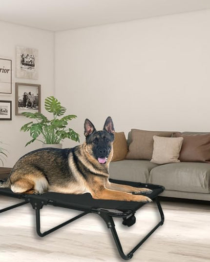 M JJYPET Elevated Cooling Dog Cot Pet Bed with Breathable Mesh Folding No Assembly Indoor/Outdoor Pet Hammock Bed Raised Dog Cots Beds Multiple Sizes for Small Meduim Large Dogs