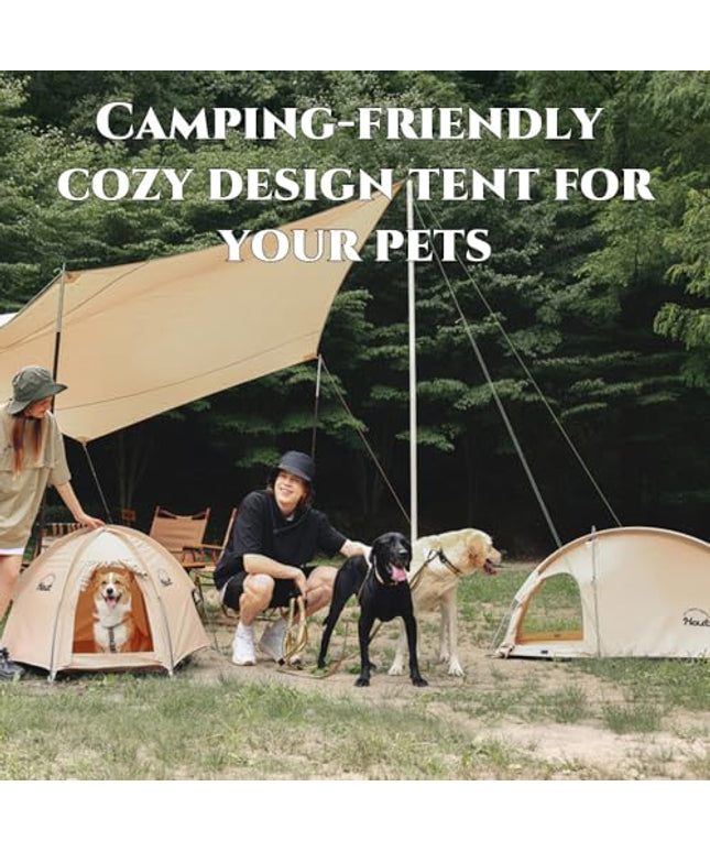HOUT Pet Tent with Dual Windows, Waterproof, Breathable Washable Cat-Dog Tent for Indoor and Outdoor, 2 Types (Beige, Type_A)