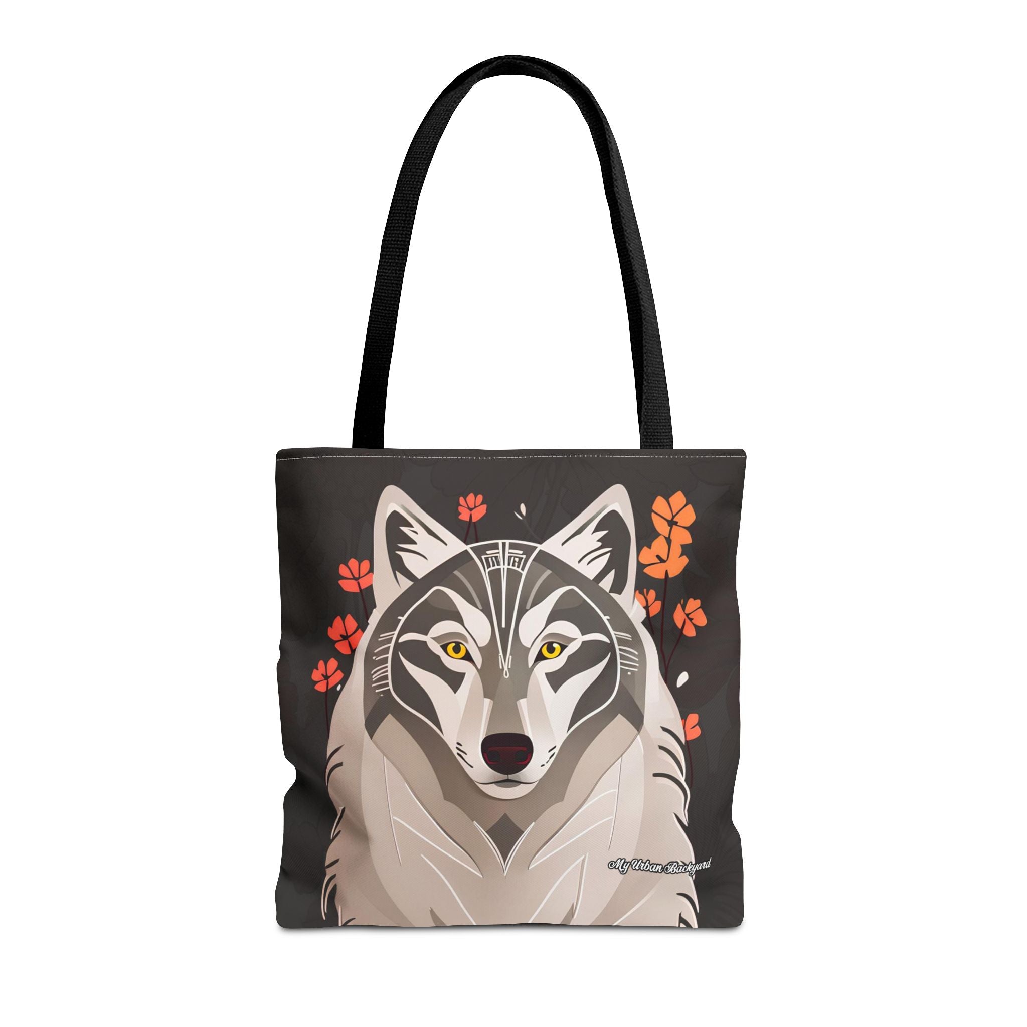 Art Deco Wolf Tote Bag with Cotton Handles For Everyday Use, 3 Sizes