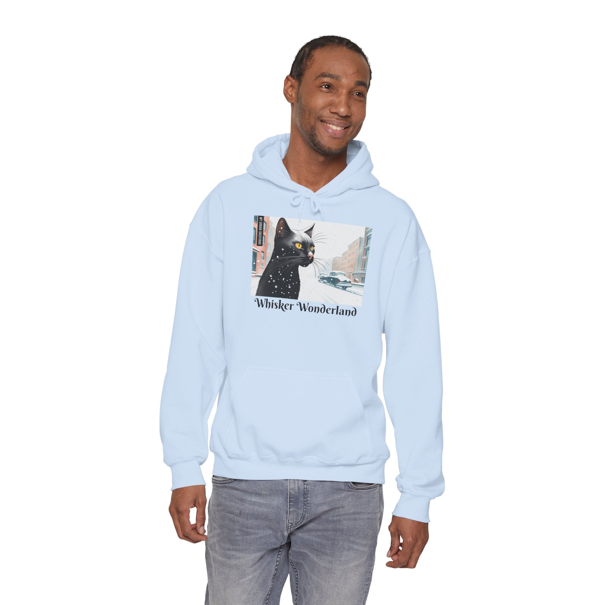 Whisker Wonderland, Cat Unisex Hoodie w Front Pocket