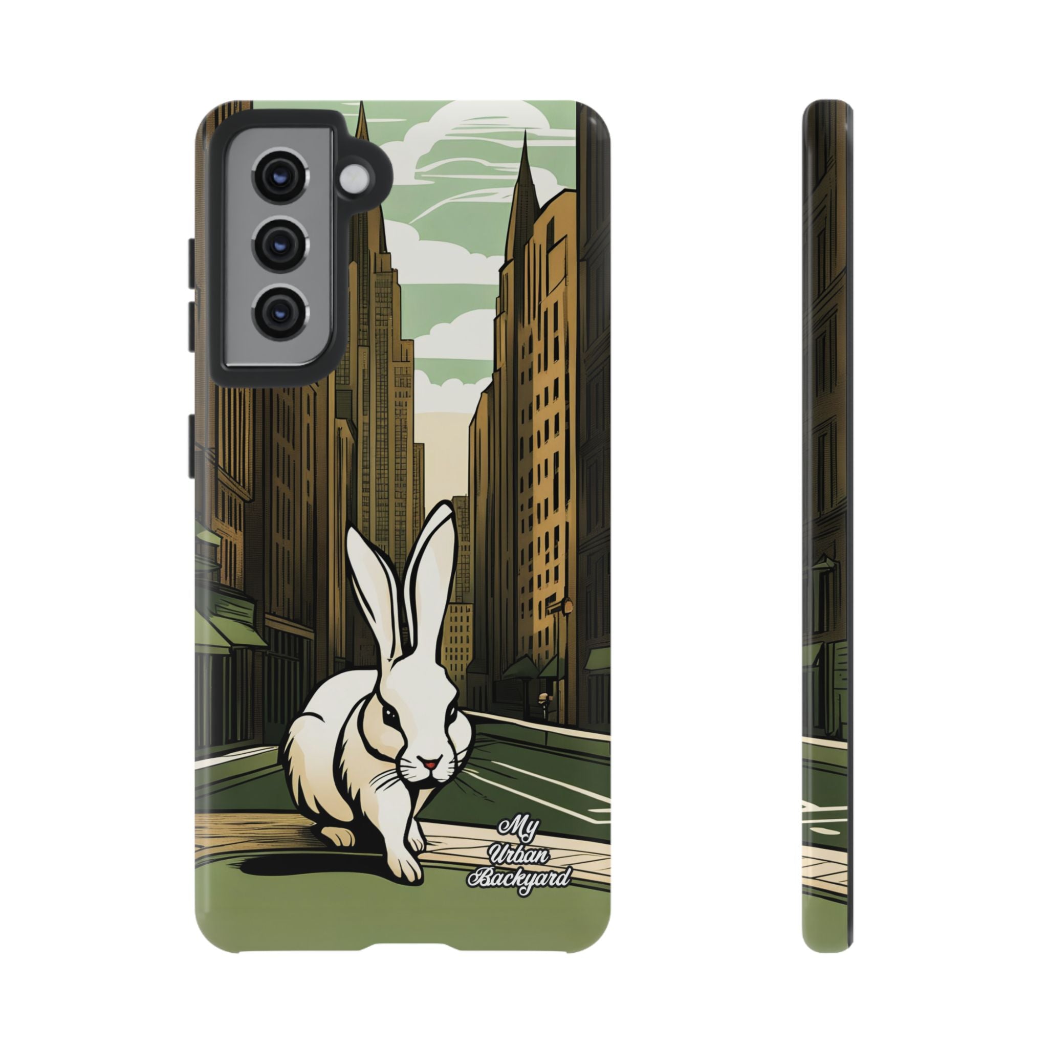 White Rabbit on a City Street, Cell Phone Case - Apple, Samsung, Google Pixel