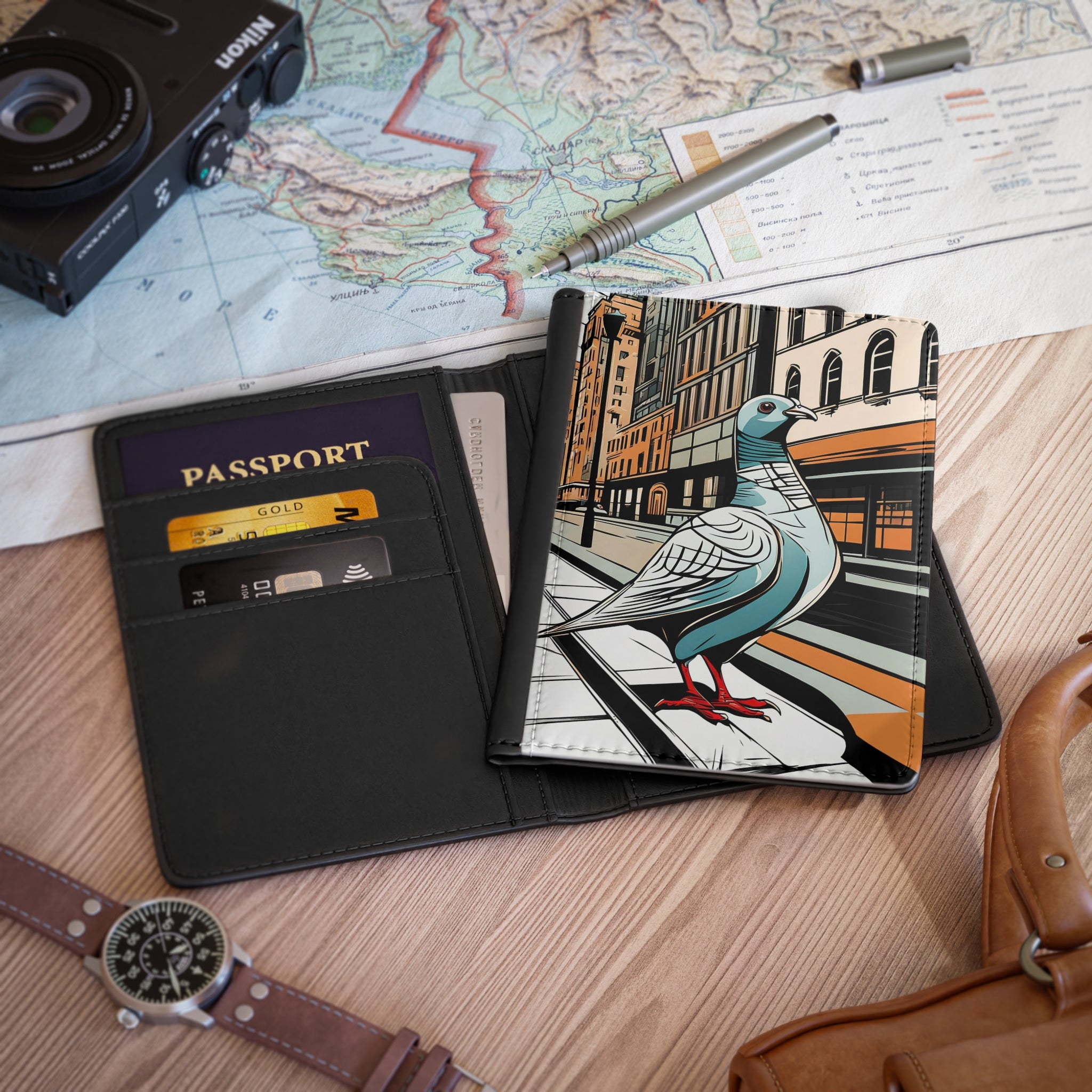 Pigeon on a City Street, Passport Cover