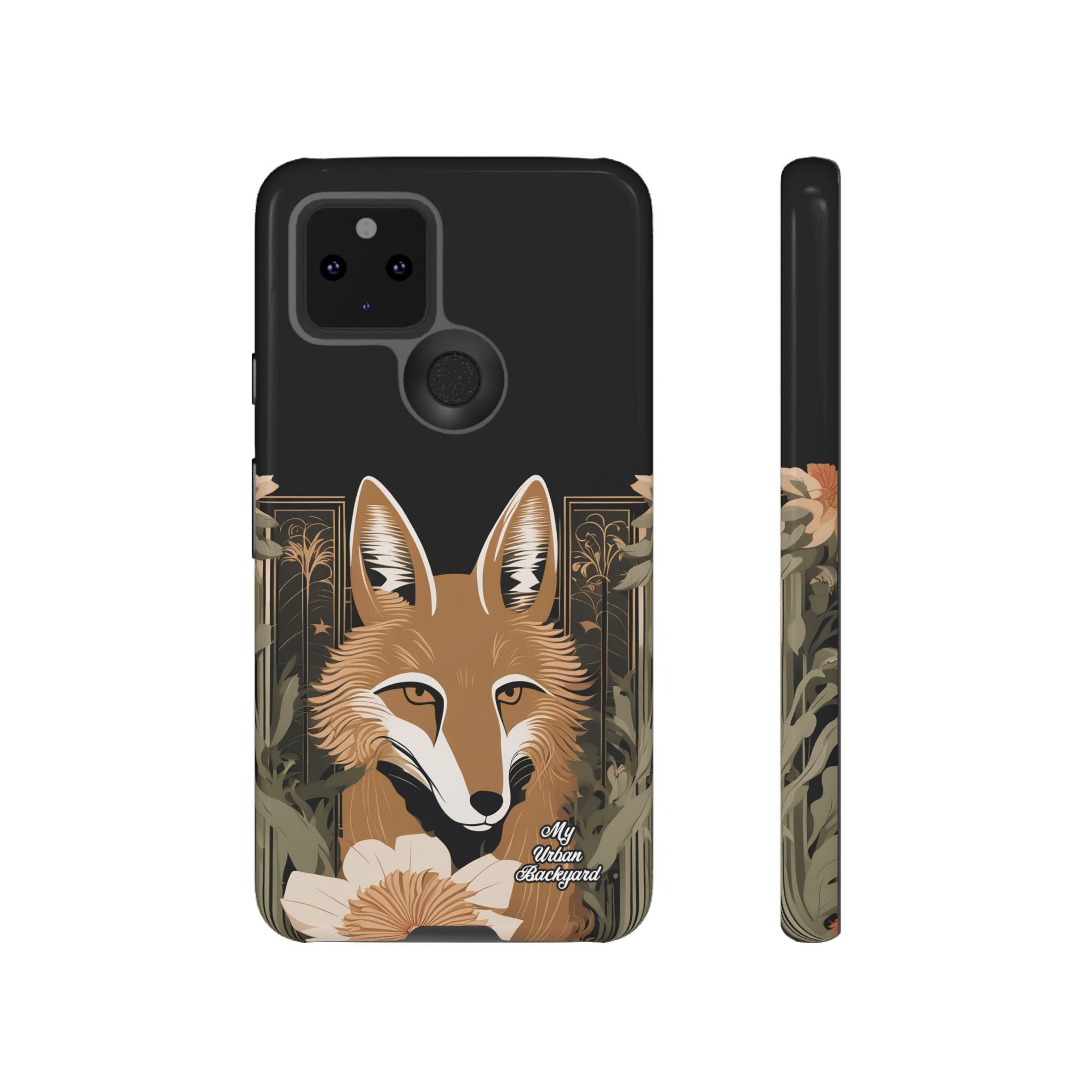 Art Deco Coyote with Flower, Cell Phone Case - Apple, Samsung, Google Pixel