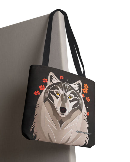 Art Deco Wolf Tote Bag with Cotton Handles For Everyday Use, 3 Sizes