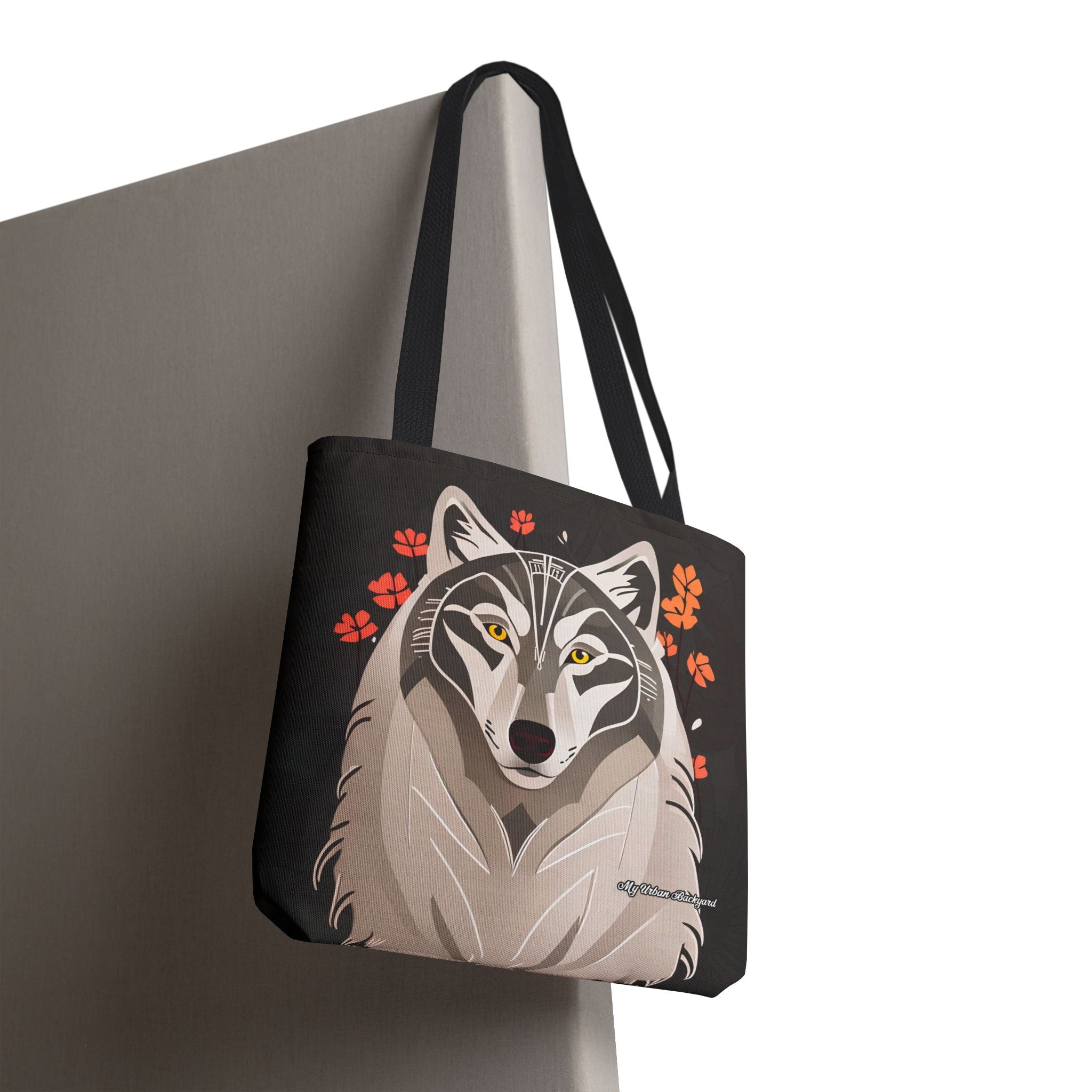 Art Deco Wolf Tote Bag with Cotton Handles For Everyday Use, 3 Sizes