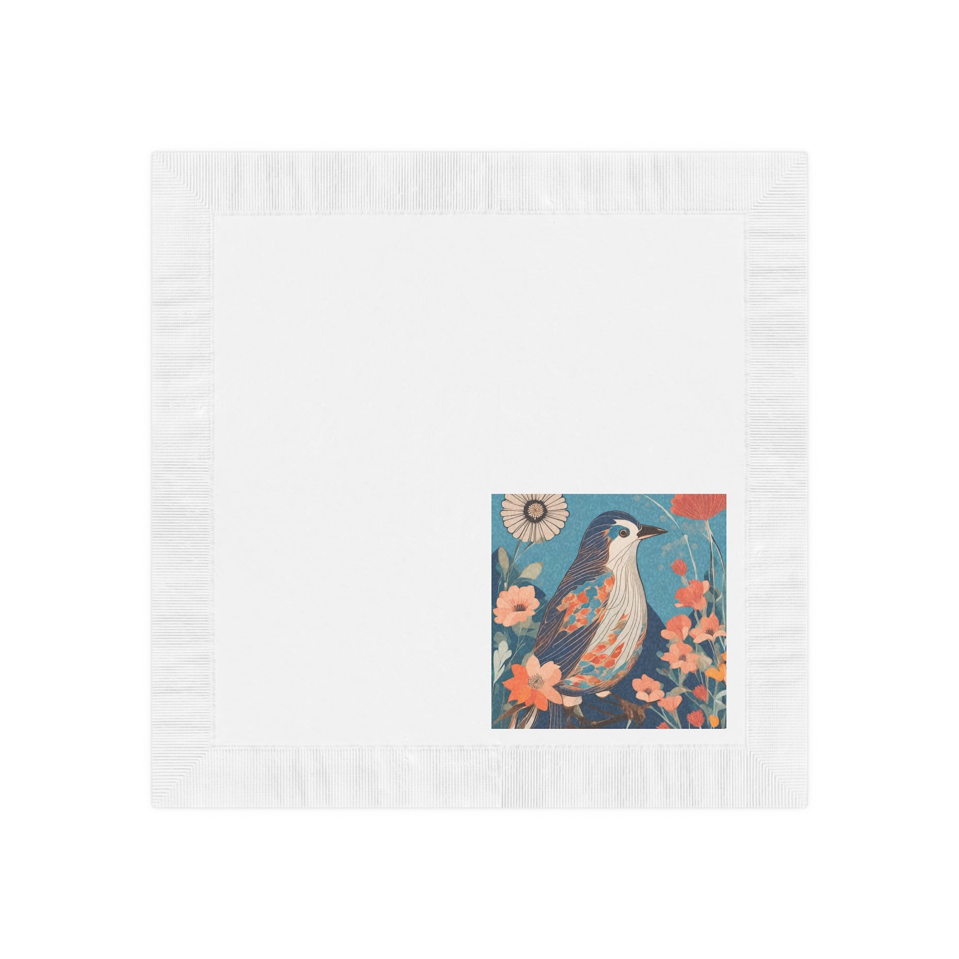 Colorful Bird Cocktail Napkins — Floral Songbird Paper Beverage Napkins, 2 sizes, Pack of 50 or 100