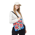 Bouquet of Red White and Blue Flowers Tote Bag with Cotton Handles For Everyday Use, 3 Sizes