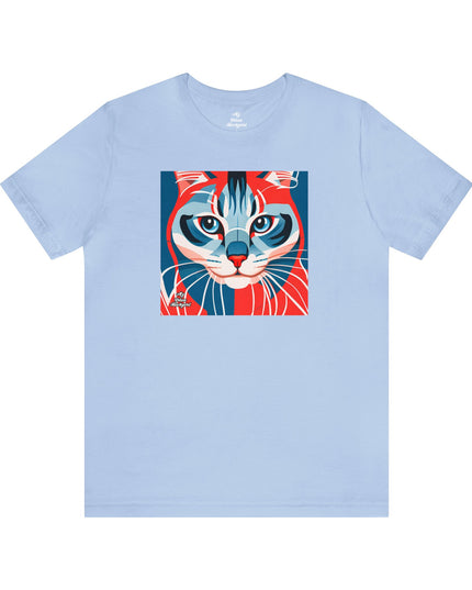 Red White and Blue Cat, Soft 100% Jersey Cotton T-Shirt, Unisex, Short Sleeve, Retail Fit