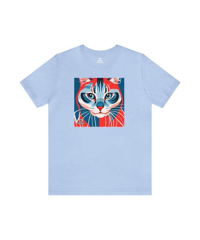 Red White and Blue Cat, Soft 100% Jersey Cotton T-Shirt, Unisex, Short Sleeve, Retail Fit