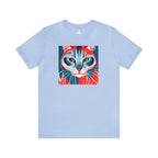Red White and Blue Cat, Soft 100% Jersey Cotton T-Shirt, Unisex, Short Sleeve, Retail Fit